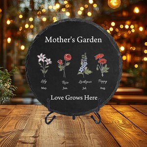 Personalized Garden Stone with Stand, Mothers Day Gifts for Mom Grandma, Gift from Daughter, Personalized Mother Stepping Stone