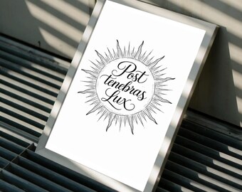 Post Tenebras Lux - "After Darkness Light" Wall Art Printable | Reformation Quote Art | Minimalist Typography | Instant Download