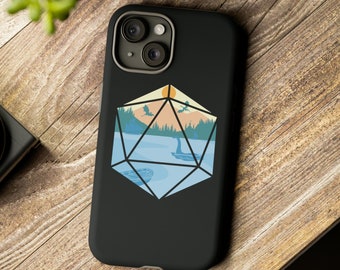 Dungeons and Dragons D20 Dice Scenic Phone Case | Dnd gift | Dungeon Master gift | D20 | D&D | Dice | Tabletop RPG design | Sea Monster |