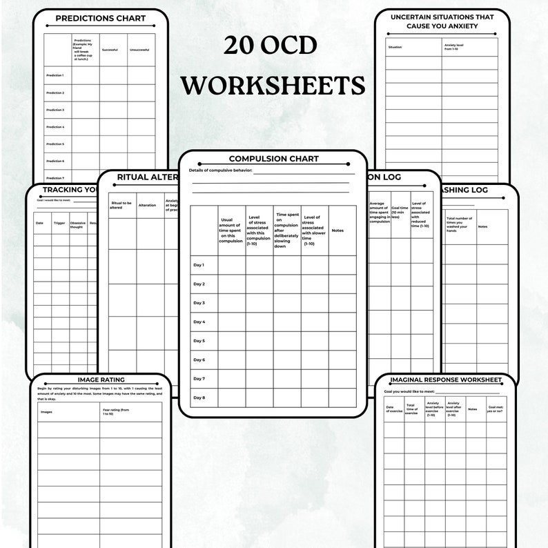 OCD Worksheets for Children OCD Workbook for Kids and Parents OCD 20 ...