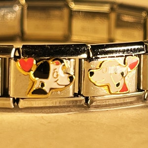 18 links Italian Charm Bracelets, Kissing Dog Italian Charm Bracelet, Vintage Italian Charm Bracelet, Dog Lover Gift, Pet Lover Gift image 3