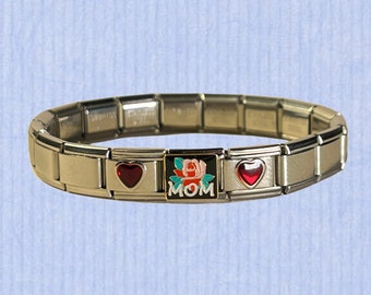 Geschenk für Mama, Frauen Italienische Bettelarmband, Vintage 18 Links Armband, Mamas Bettelarmband, Geschenk für Mama