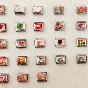 Italian Bracelets Heart Charm, “Love” theme Italian link bracelet, Italian Charms for Bracelet, Custom Bracelet Gift, Gift for her