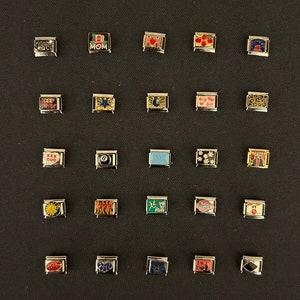 Zilveren Italiaanse bedelarmbanden, hart/ster/maan bedelarmband, schakels bedelarmband, 18 schakels armband, kinder bedelarmband, cadeau voor haar afbeelding 2