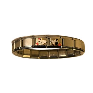 18 links Italian Charm Bracelets, Kissing Dog Italian Charm Bracelet, Vintage Italian Charm Bracelet, Dog Lover Gift, Pet Lover Gift image 6