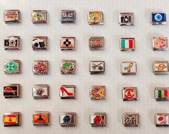Vintage Italiaanse armbanden, vriendschap Italiaanse bedelarmband, 18 links aangepaste bedelarmband, heren links armband, cadeau voor meisjes