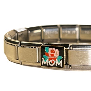 Cadeau pour maman, bracelets à breloques italiens pour femme, bracelet italien vintage 18 maillons, bracelet à breloques pour maman, cadeau pour maman image 6