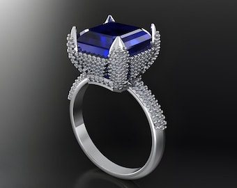 3D STL Art Deco Style | Engagement | Diamonds | Ring | Fine Jewelry