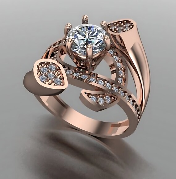 Stampa 3D STL Anelli di fidanzamento Solitario montatura a