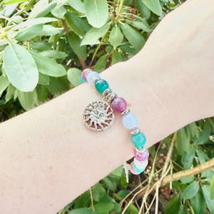 crystal beaded bracelet, sun and moon jewelry, celestial gifts, crystal jewelry, adjustable bracelet, sun star bracelet, unique sun bracelet