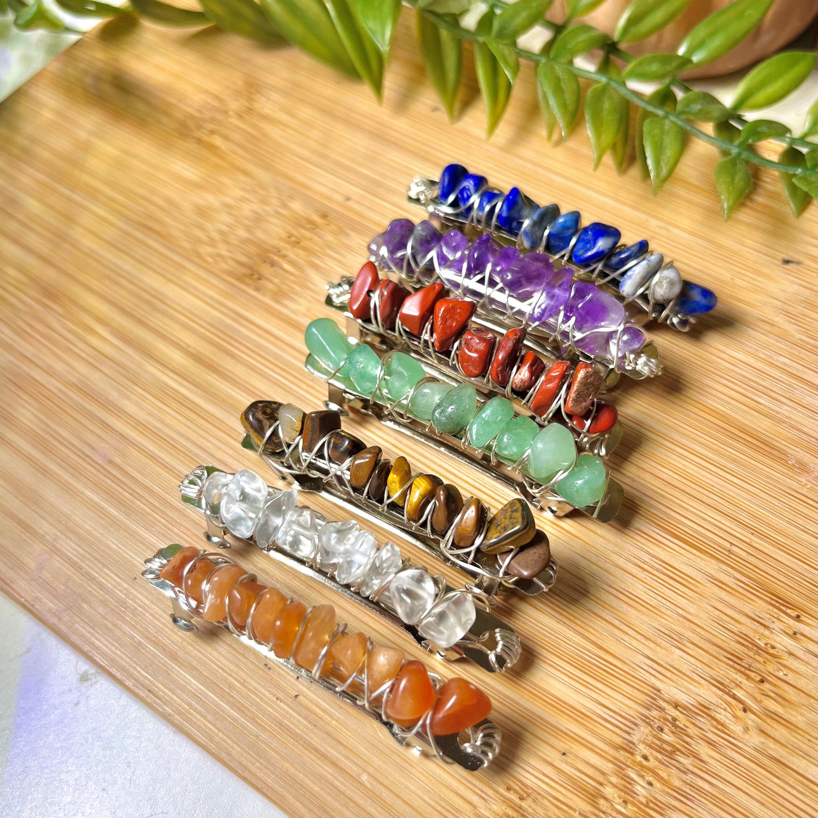 Clear Quartz Crystal Quartz Shards Hair Clip Silver Barrette Raw Crystal Hair Pins With Copper, Silver, Gold – Buddha  main image 2