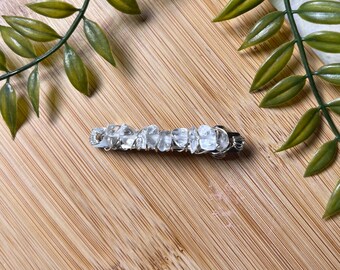 Clear Quartz Healing Crystal Hair Clip,elegant Dainty Silver  display picture 1
