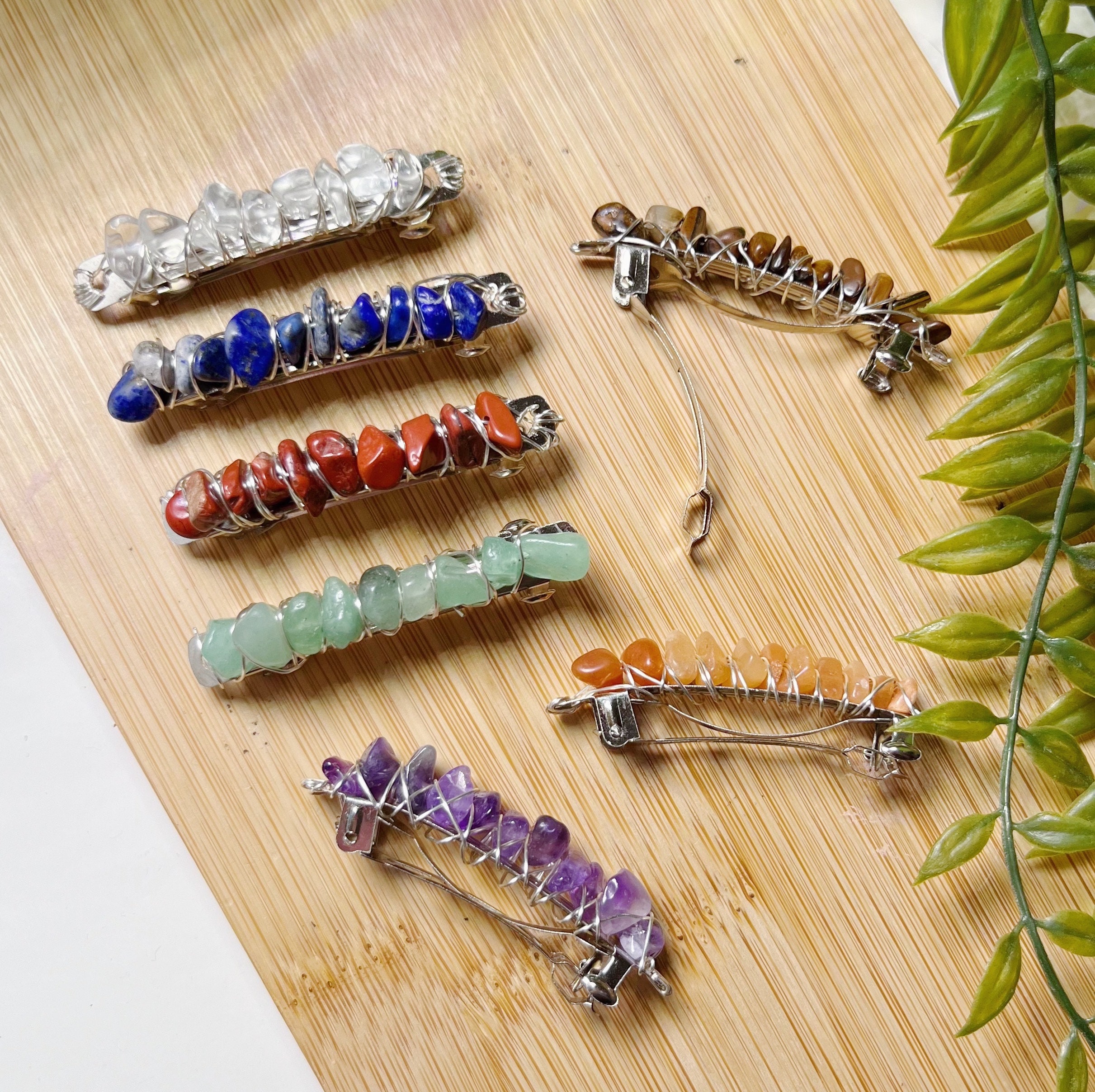 Clear Quartz Healing Crystal Hair Clip,elegant Dainty Silver  display picture 1