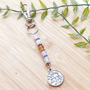 Weegschaal sterrenbeeld kristal sleutelhanger sterrenbeeld cadeau gepersonaliseerd kristal genezing bescherming horoscoop teken sieraden edelsteen sterrenbeeld cadeau