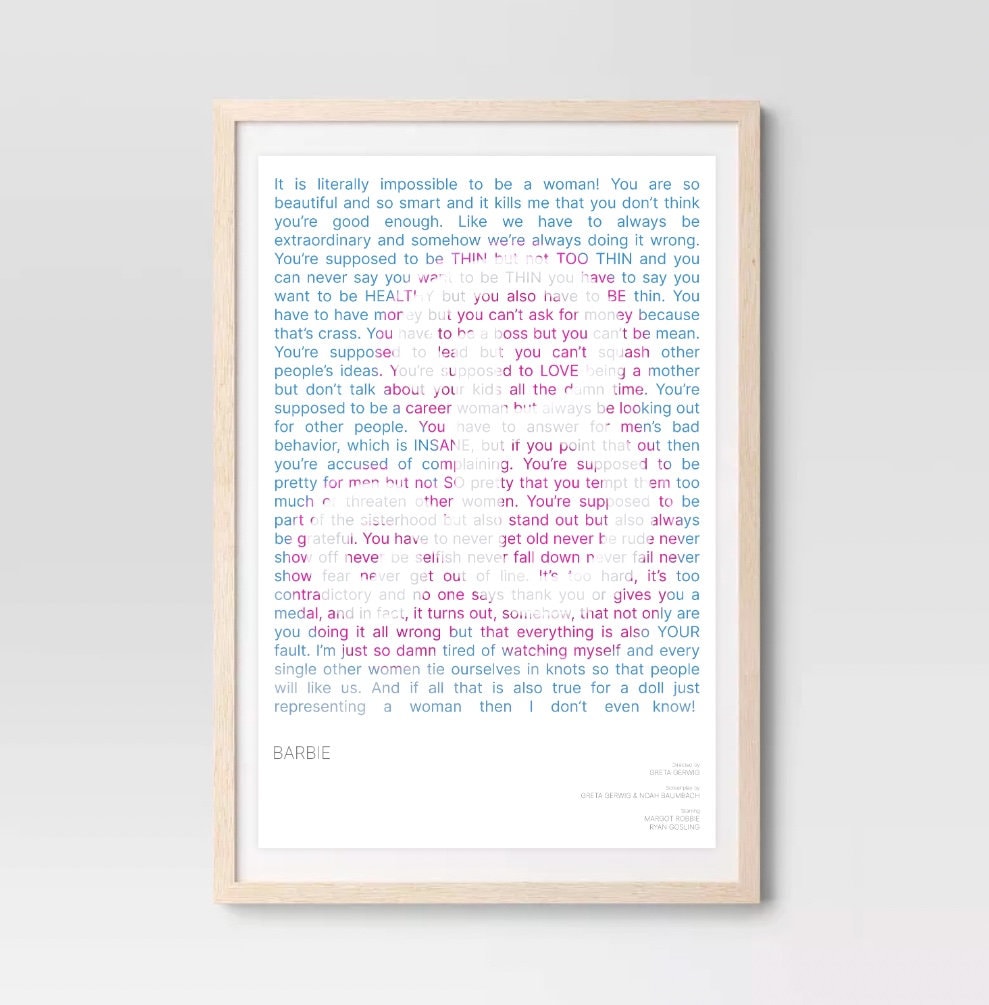 Barbie Movie Script Art Gloria
