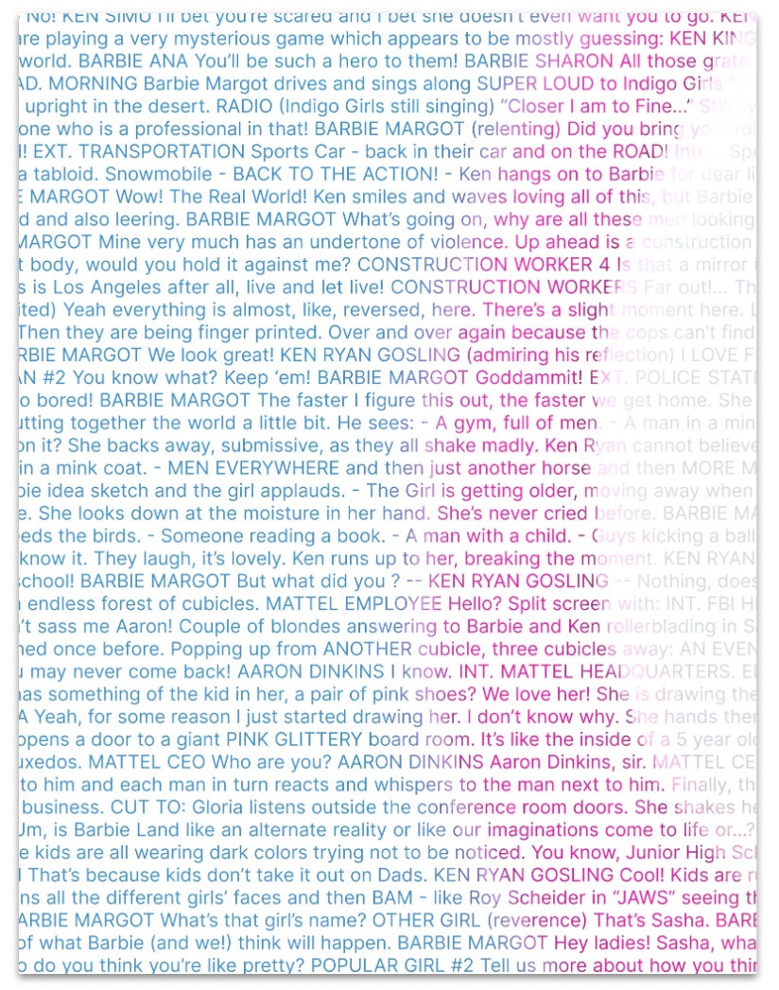 Barbie Movie Script Art Barbie Logo Etsy