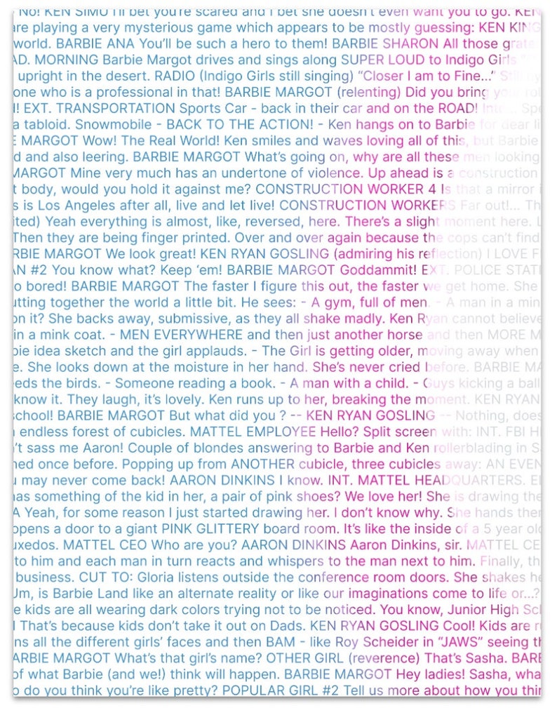 Barbie Movie Script Art Barbie Logo Etsy