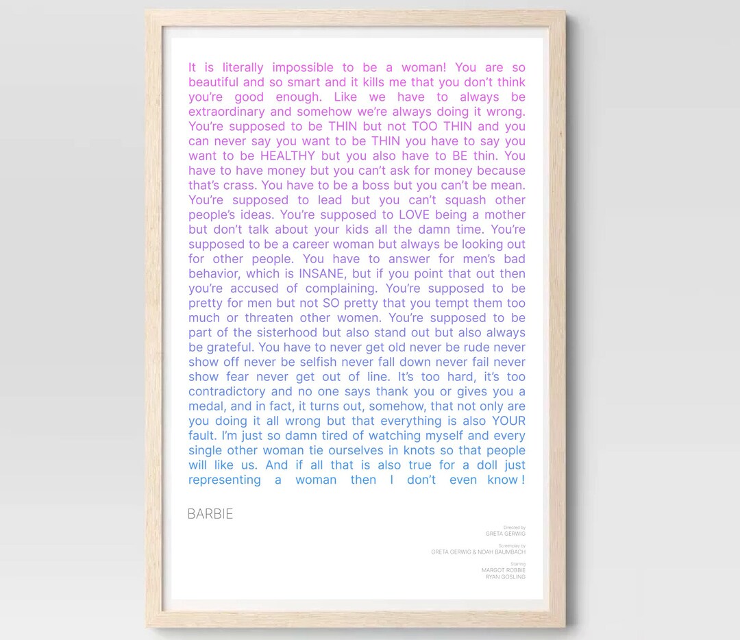 Barbie Movie Script Art Gloria