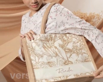 4 kleuren gepersonaliseerde naam Tote Bag Nature Series