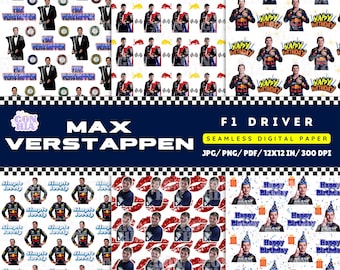 MAX VERSTAPPEN wrapping paper, digital paper, Red Bull F1, F1 driver, racing driver, MadMax, birthday paper, Formula 1, digital product