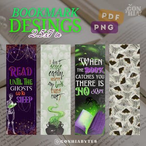 Halloween bookmark, Collection of Spooky Halloween Bookmarks Digital Bookmark, Retro Halloween, Moth design, Vintage Gothic, Dark gothic