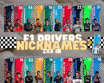 DRIVERS F1 BOOKMARKS, F1 bookmark, Formula 1 bookmark, marker F1, Formula 1 Driver Bookmark, racing driver, Nickname drivers F1, Download