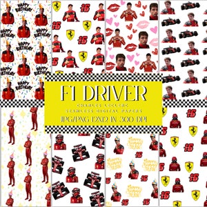 Carta da regalo CHARLES LECLERC, carta digitale, F1, pilota di F1, pilota automobilistico, Ferrari, carta per compleanno, Formula 1, prodotto digitale