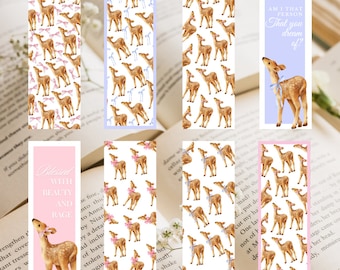 Coquette bookmark, Printable Bookmarks, Digital Bookmark, Printable, Downloadable, Bookmark Bundle, Deer bookmark, Book, Coquette deer