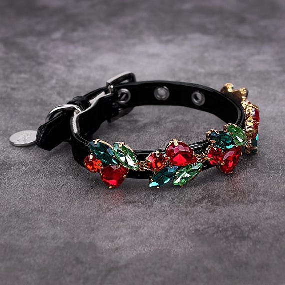 Luxury Rhinestone Pet Collar & Leash Set, Elegant Bling Cat Collar, Small Dog Royal Crystal Necklace, Adjustable Fancy Sparkly Pet Accessory