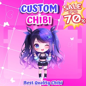 CUSTOM CHIBI, Cartoon, Fanart, Original Character Anime Pngtuber Commission Twitch, Anime Chibi, Cute Chibi, Chibi Emotes, Fanart, Anime art