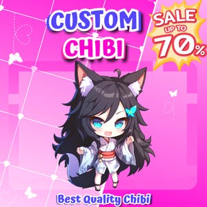 CHIBI PERSONALIZZATO Carino, Personaggio originale Anime chibi Twitch, Logo chibi, Arte chibi, Cartone animato chibi, Emote chibi, Fanart, Chibi personalizzato kawaii