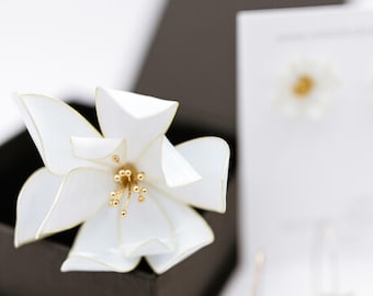 Lotus Flower Hair Pin, Bridal Hairpiece, Wedding Hair Jewelry