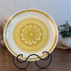Vintage Chop Plate Round Platter Royal China Cavalier Casablanca Yellow Floral Pattern for Mid Century Table Setting or Dinner Display