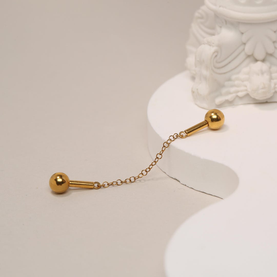 40mm Industrial Chain 14G Industrial Piercing Jewelry Surgical Steel ...