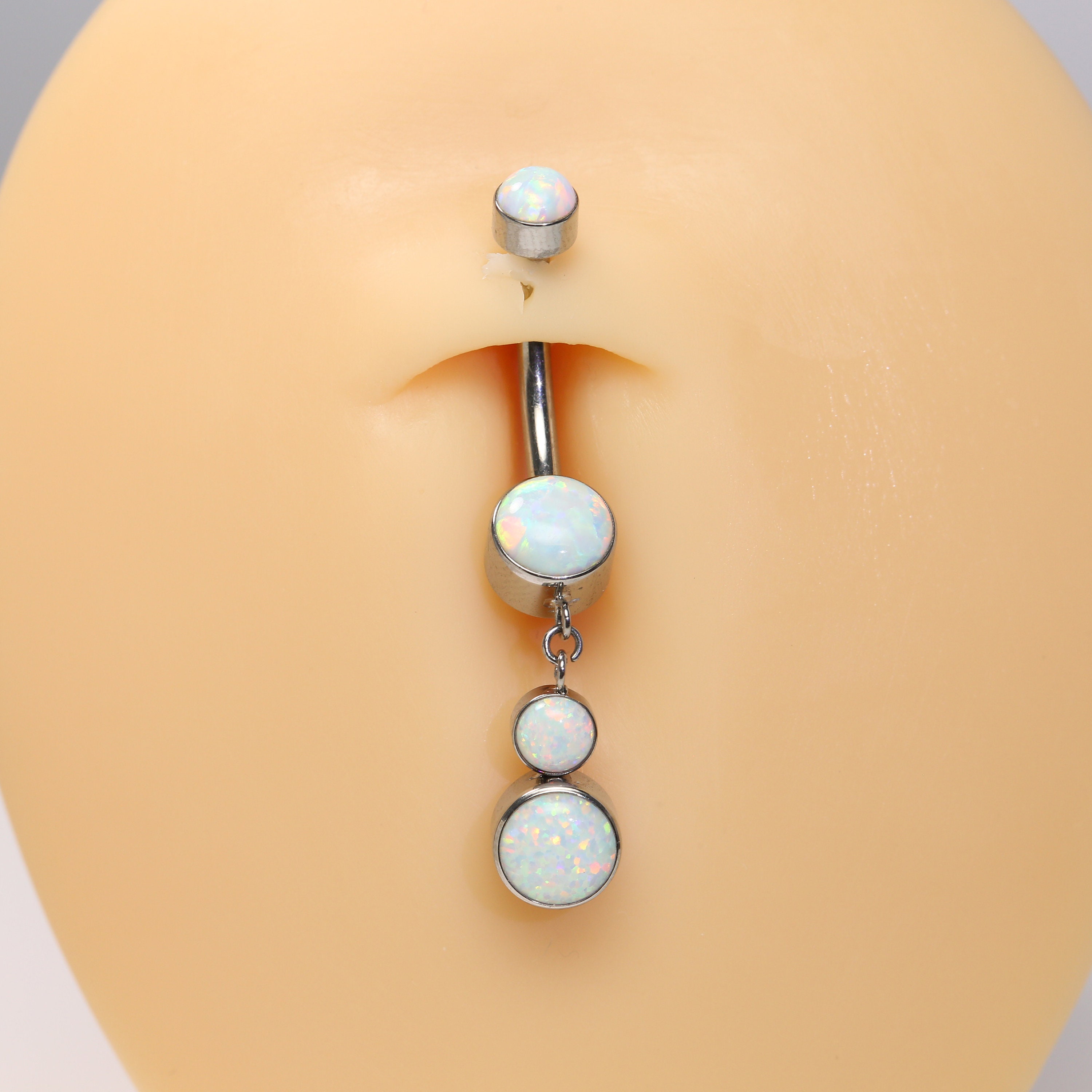 Opal Dangly Belly Button Ring - G23 Titaniuml - Internally Threaded ...