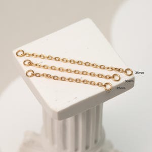 Titanium Dangle Nose Chain -Double Chain Piercing- Loop Chain Earring -Cartilage Chain-Gold/Silver -25,30,35mm