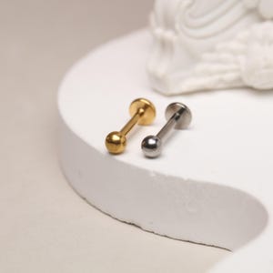 18G/16G Nässtift -Titan- Labretörhänge - Tragusörhänge -Helix - Invändigt gängat - Platt baksida örhänge