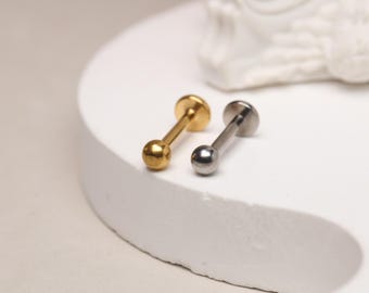 18G / 16G Nasenstecker -Titanium- Labret Ohrstecker Ohrstecker - Tragus Ohrring -Helix - Innengefädelt - Flachrücken Ohrring