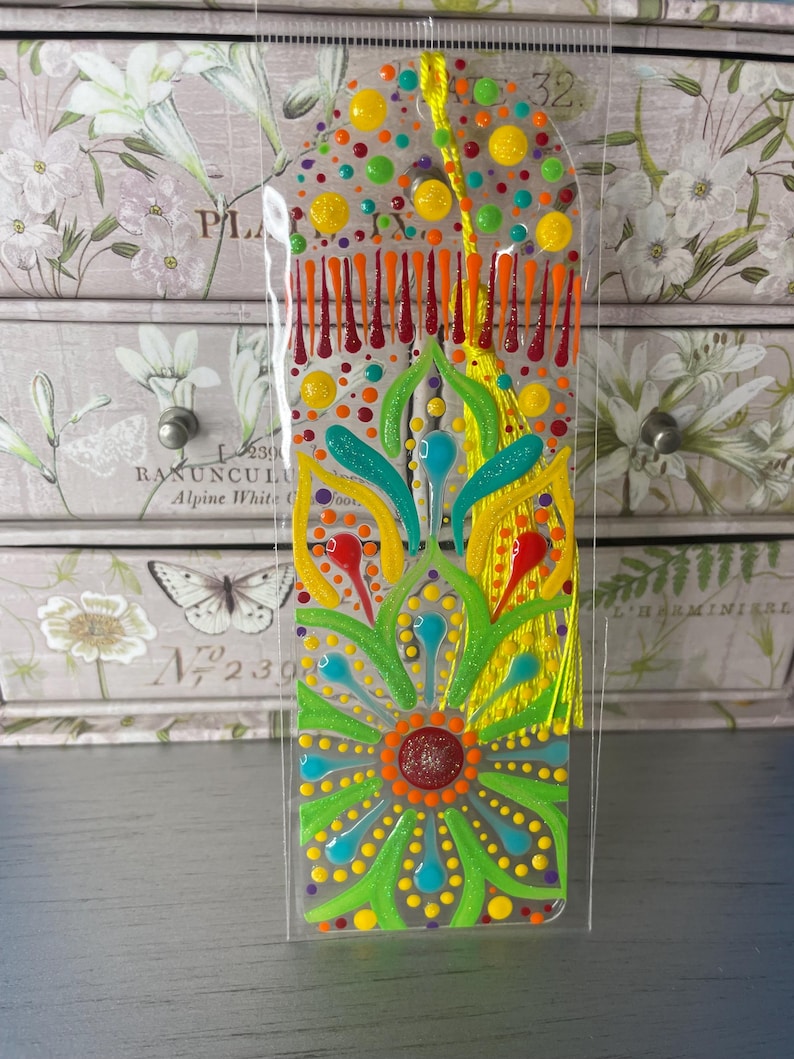 Hand Painted Mandala Dot Art Book Mark - Etsy