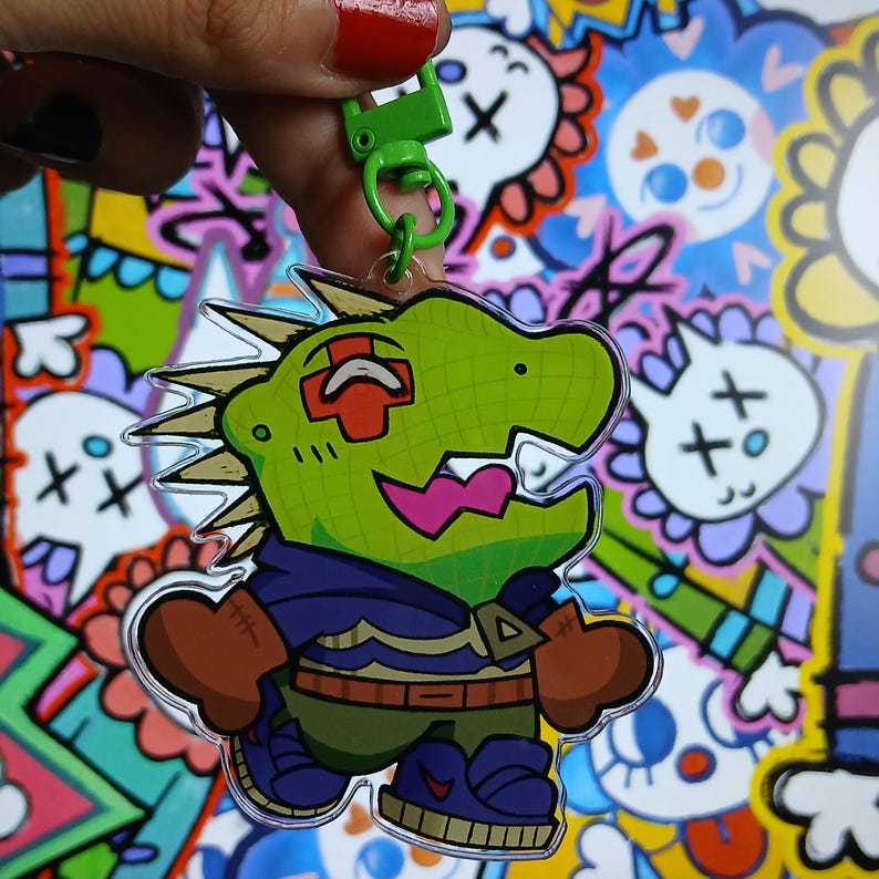 Mohawk Key Chain Nikaido and Caiman | Acrylic Keychains - Etsy