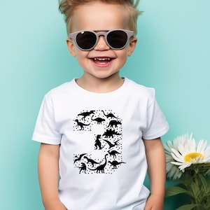 Third Birthday SVG - Dinosaur Number 3 - DIGITAL DOWNLOAD - diy birthday shirt cricut