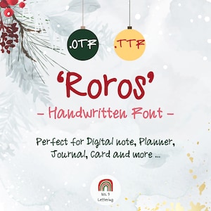 Rorosフォント、リアルな手書きフォント、かわいいフォント、デジタルメモフォント、Goodnotesフォント、デジタルジャーナリング、プランナーフォント