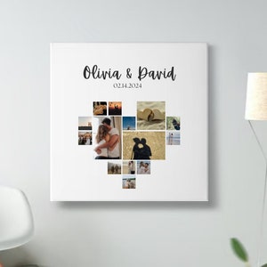 Heart Photo Collage, Custom Picture Collage, Anniversary Picture Collage, Couples Picture Collage, Personalized Gift, Heart Collage