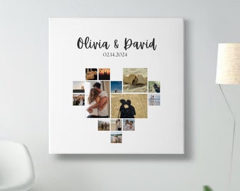 Heart Photo Collage, Custom Picture Collage, Anniversary Picture Collage, Couples Picture Collage, Personalized Gift, Heart Collage