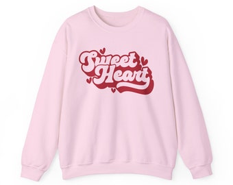 Süßes Herz Valentinstag Sweatshirt: Damen Pullover mit Rundhalsausschnitt