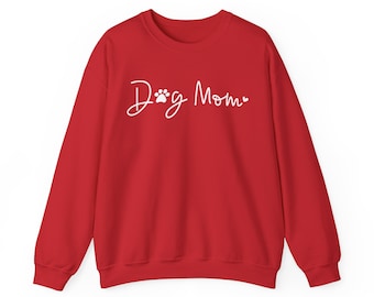 Dog Mom Paw Print Sweatshirt: Unisex Cotton-Blend Dog Lover Gift