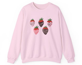 Sudadera de fresa, sudadera de fresas, sudadera del día de San Valentín para mujer, sudadera de San Valentín, sudadera rosa