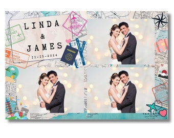 Passport Wedding Photo Booth Template 4x6, Instant download, Editable template via Canva