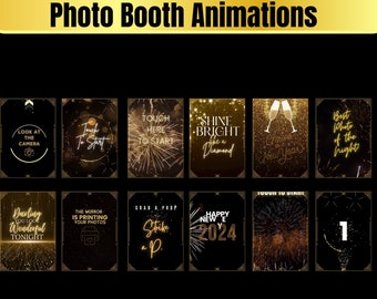 Black & Gold New Years Photo Booth Animations (Digital Download)