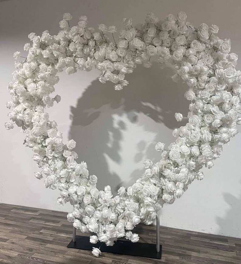 6.5ft Heart Shaped Wedding Arch, 5D Wedding Arch Flowers, Wedding Heart
